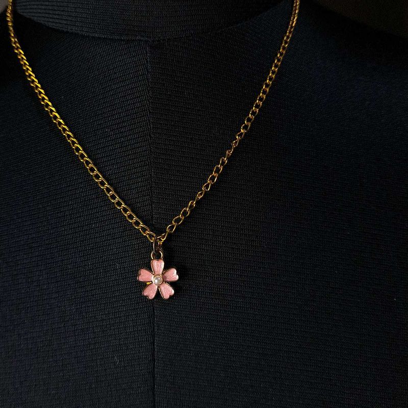 Pink Flower Necklace