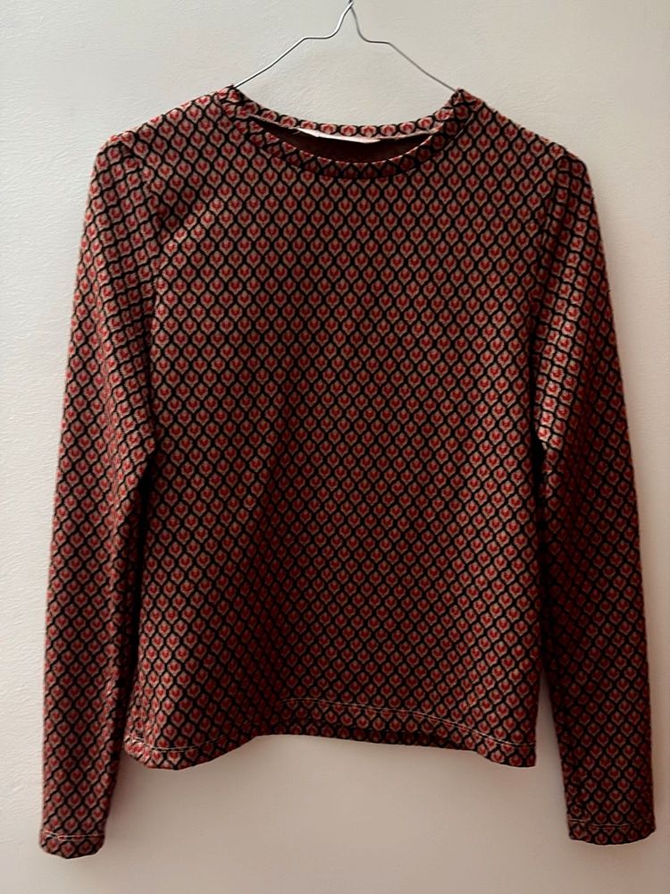 Chic Long Sleeve Patterned Top