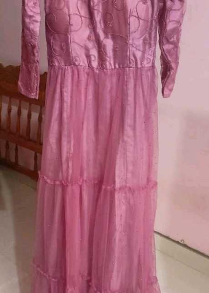 Sparkly Pink Tiered Maxi Dress