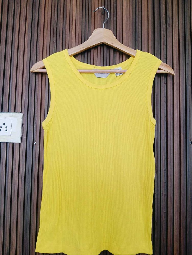 Vibrant Yellow Ribbed Tank Top