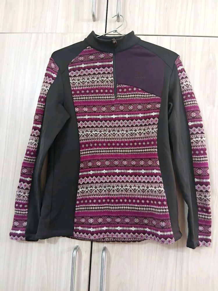 Cozy Patterned Zip-Up Sweater