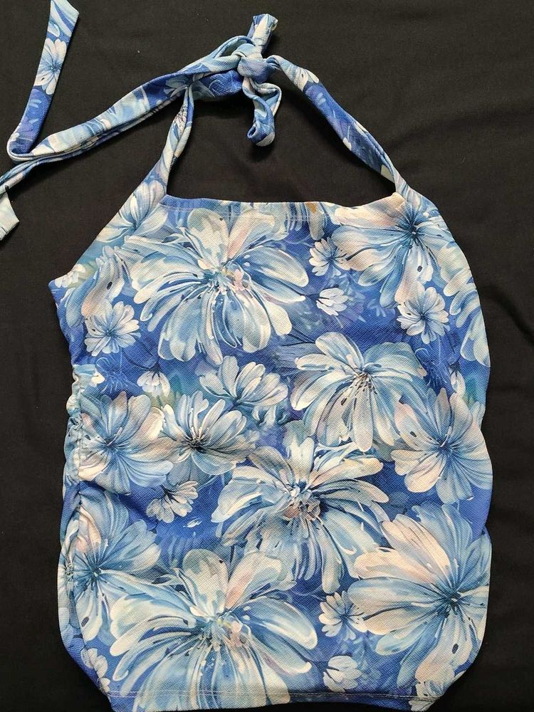 Floral Print Halter Bikini Top