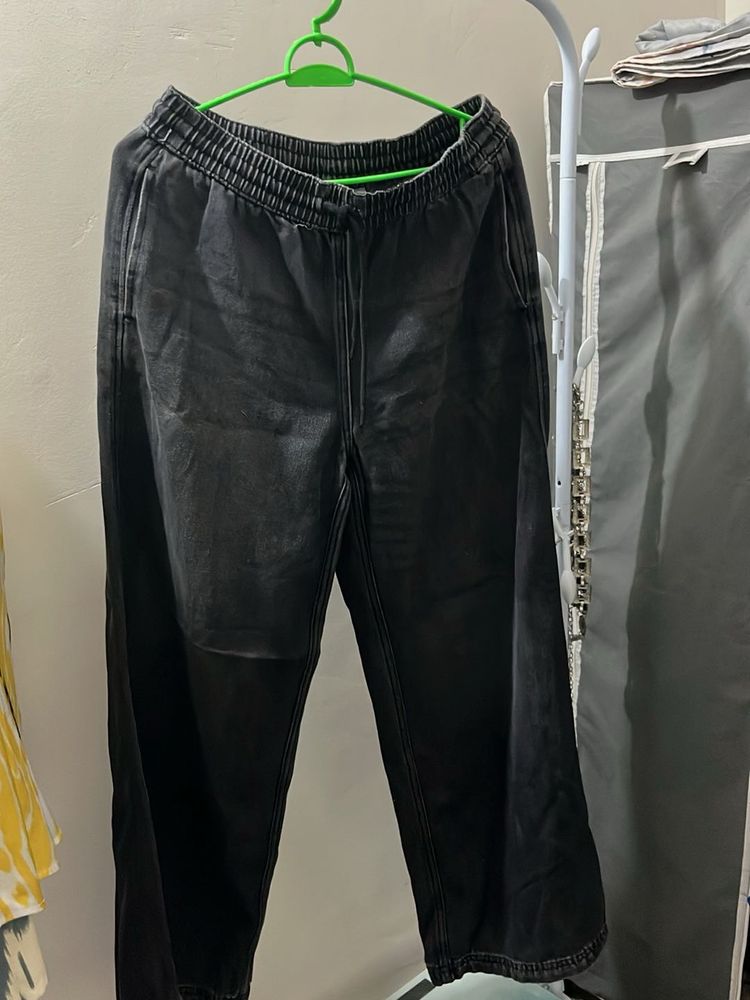 Black Wash Denim Pants