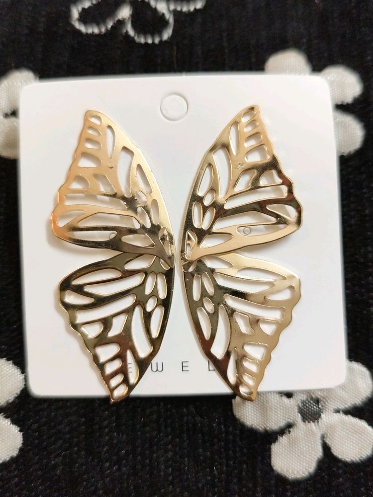 Korean Light Weight Butterfly Statement Earrings