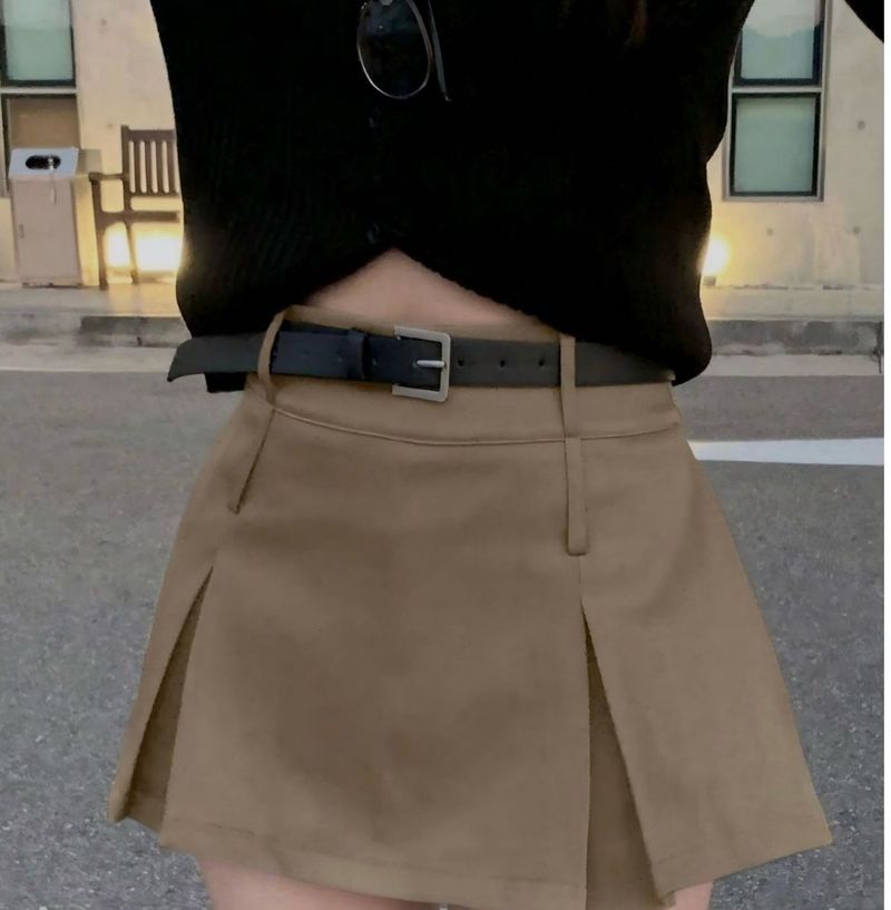 Pleated Skort with Belt