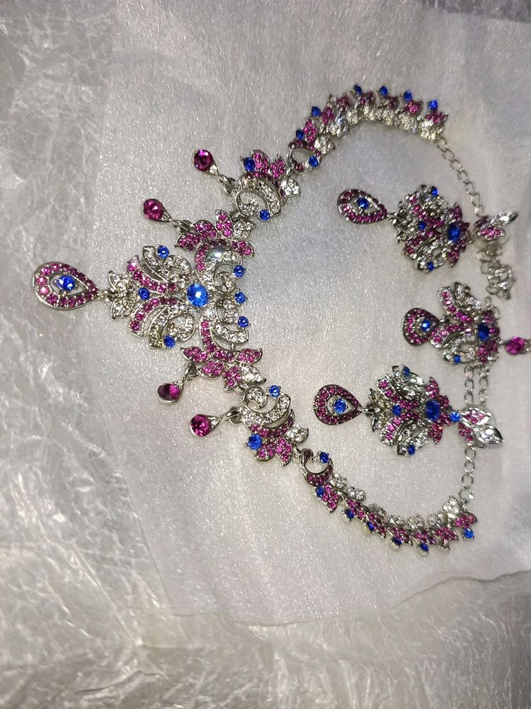 Jeweled Neck piece, Earring Set