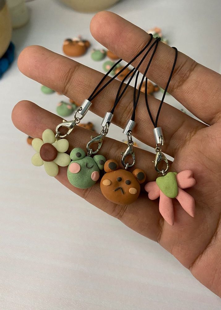 set of 4 clay charms
