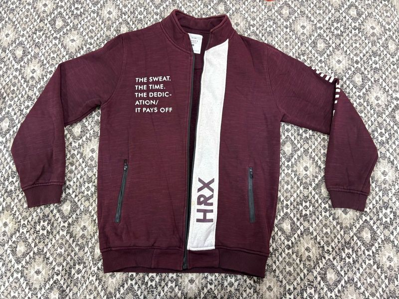 HRX Maroon Full Sleeve Jacket