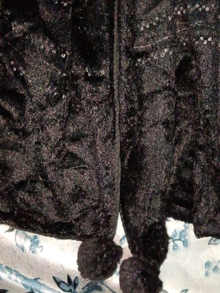 Black Faux Fur Shawl