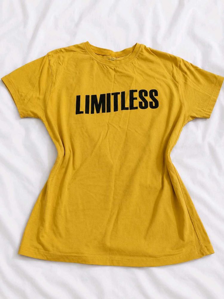 Yellow "Limitless" Graphic T-Shirt