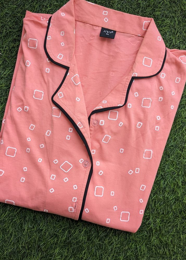 Night Suit Tshirt Peach Color Xl Size Branded