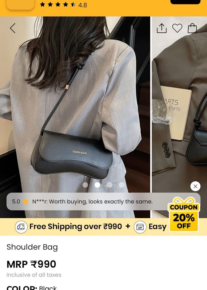 savana Chic Black Shoulder Bag