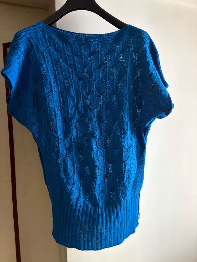 Blue Knit Top