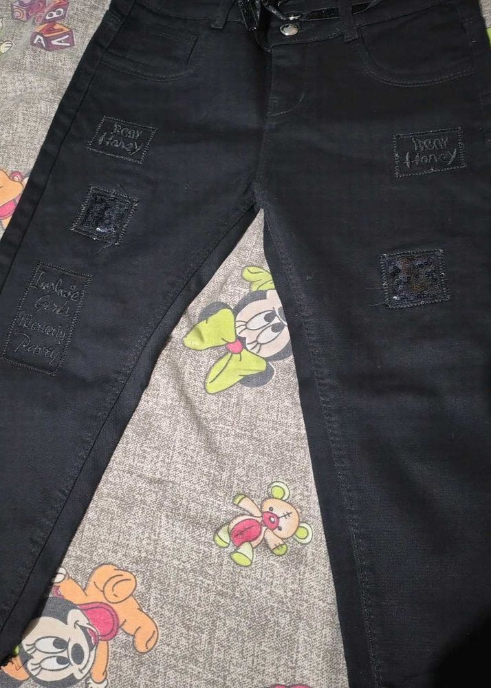 Black Embellished Jeans