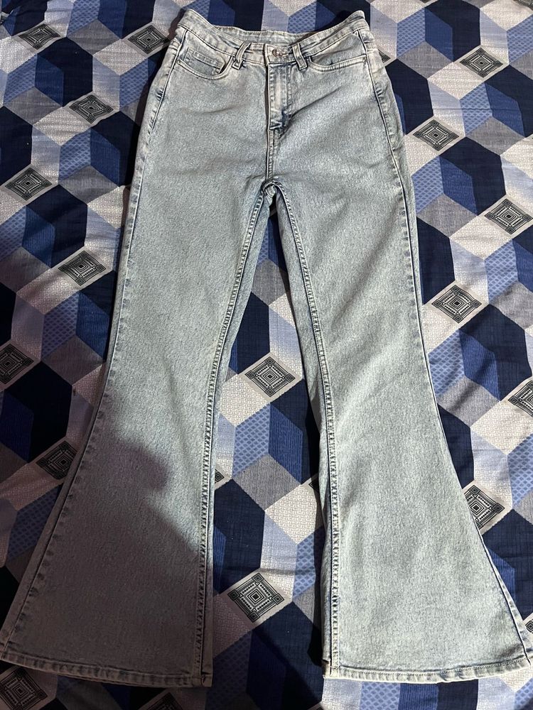 BOOT CUT Light Wash Wide Leg Jeans