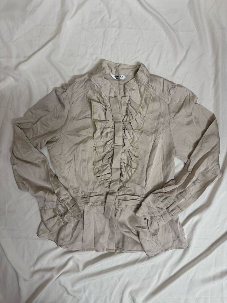 Elegant Ruffle Front Blouse