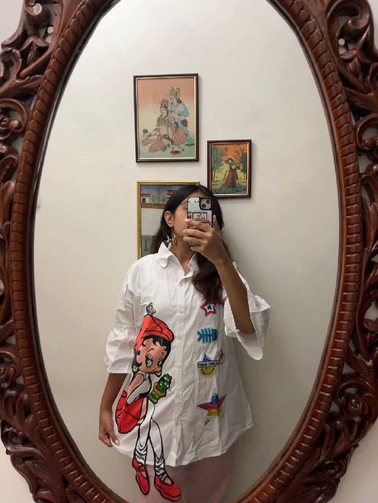 White Betty Boop Graphic Shirt👧