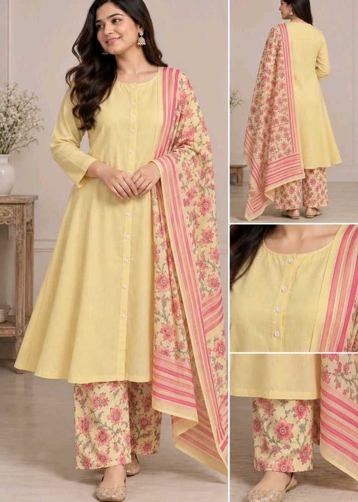 Pastel Bloom Floral Flared Kurta Set