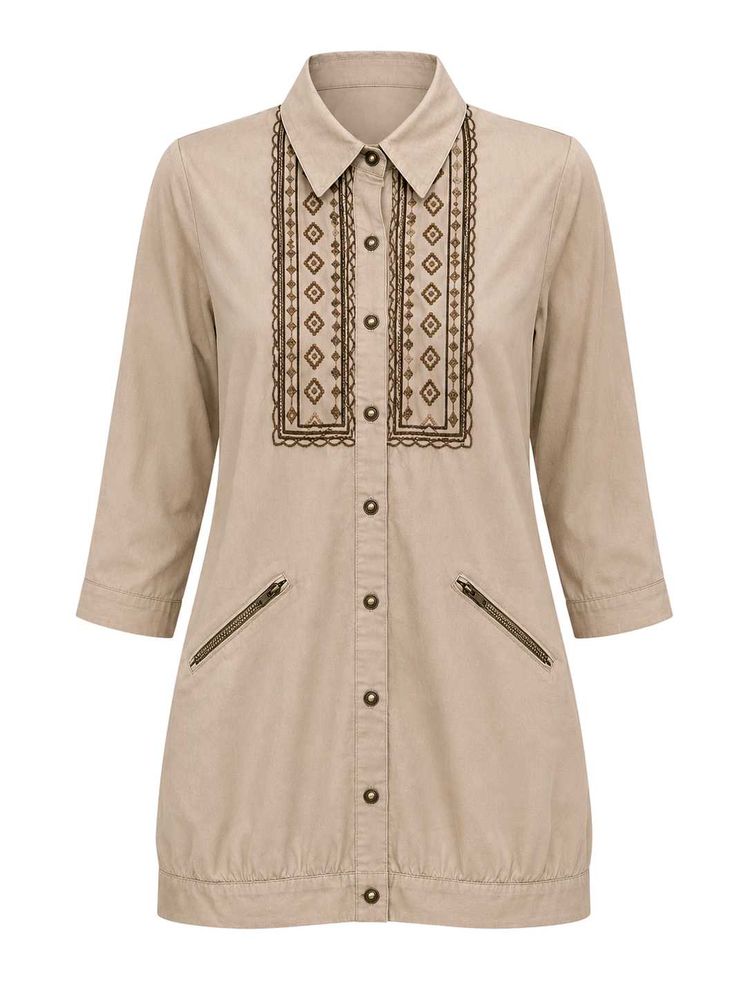 Boho Embroidered Tunic Top