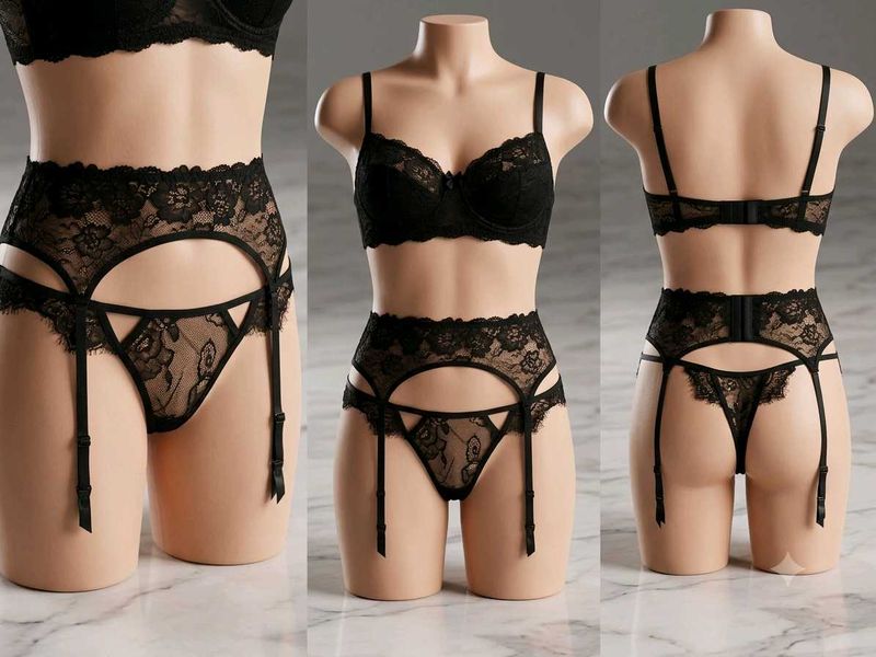 Black Lace Lingerie Set(1400)