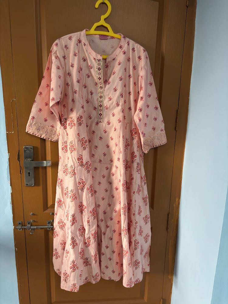 Pink Floral Kurta