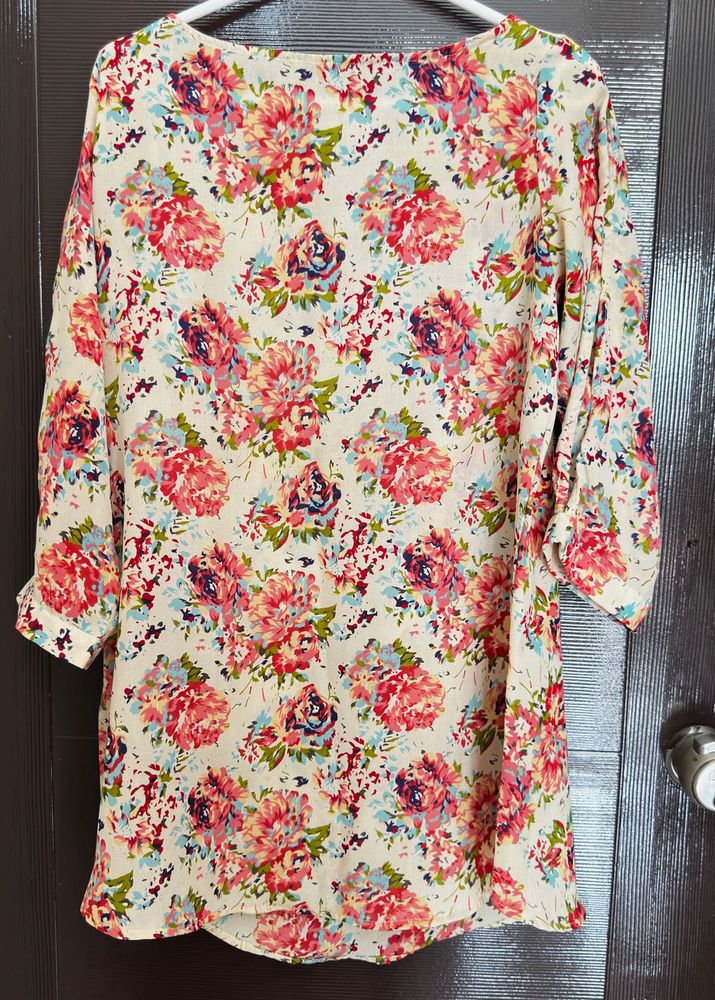 Floral Print Sheer Top