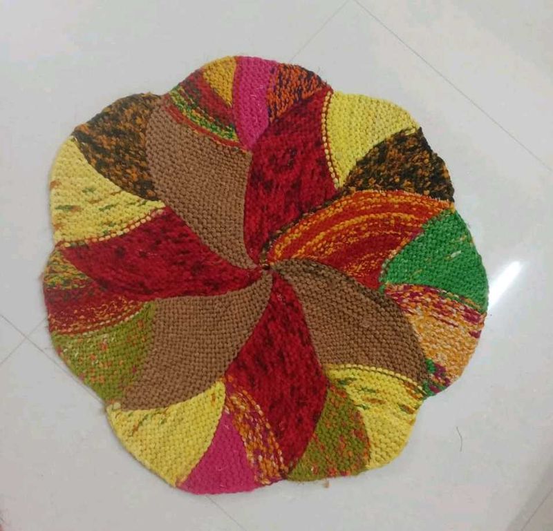 Colorful Handcrafted Round Rug