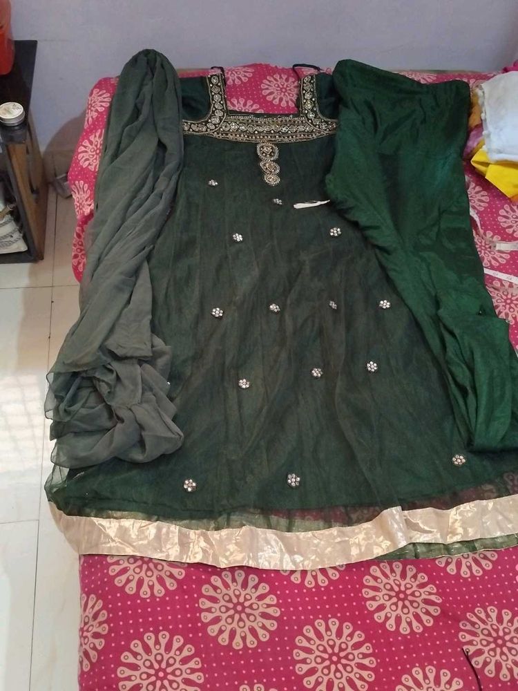 Emerald Green Embellished Dress