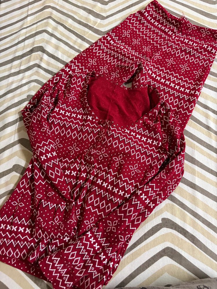 Cozy Red Christmas Pajamas Set