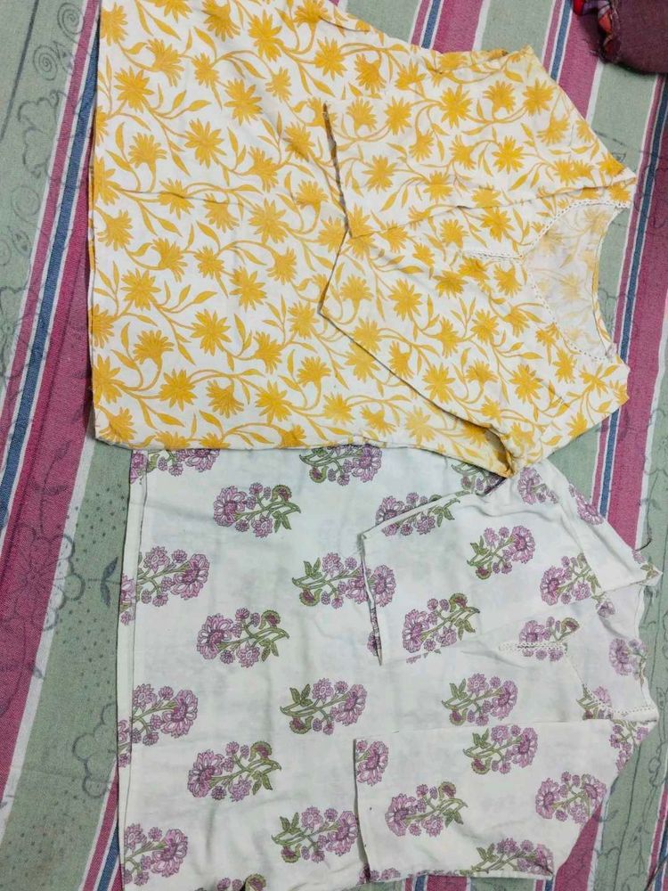2 short kurti 💛🤍