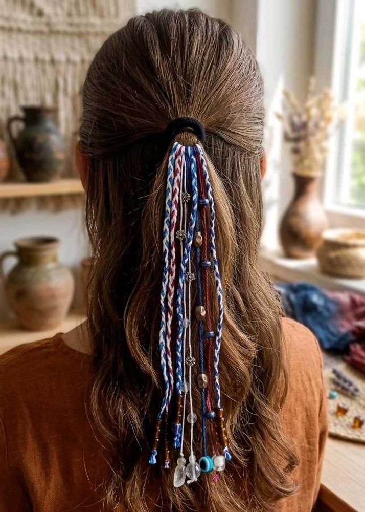 Boho Braided Hair Accessories with Beads