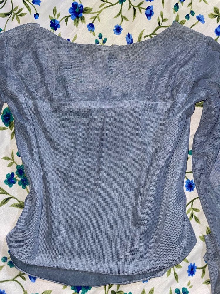 Sheer Mesh Long Sleeve Top