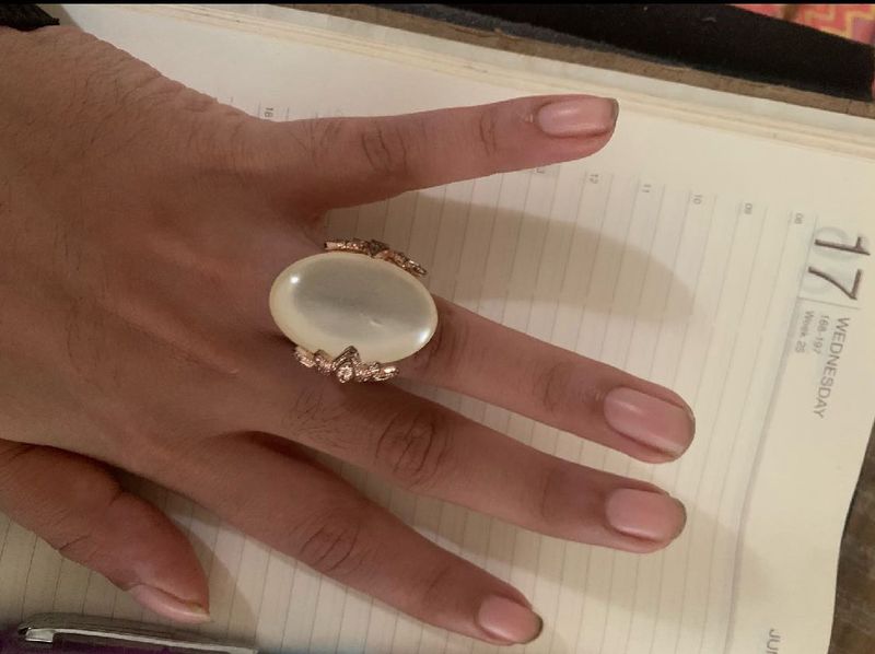 Elegant Oval Pearl Ring