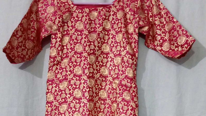Pink Chanderi Silk Kurti