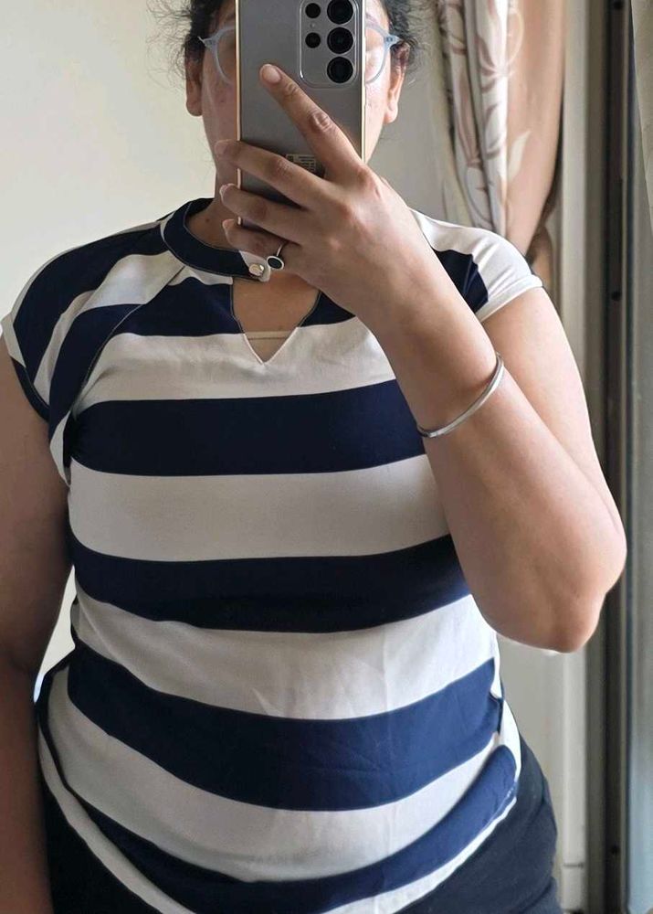 Classic Navy &amp; White Striped Top