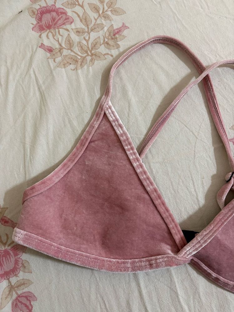 Velvet Pink Bikini Top