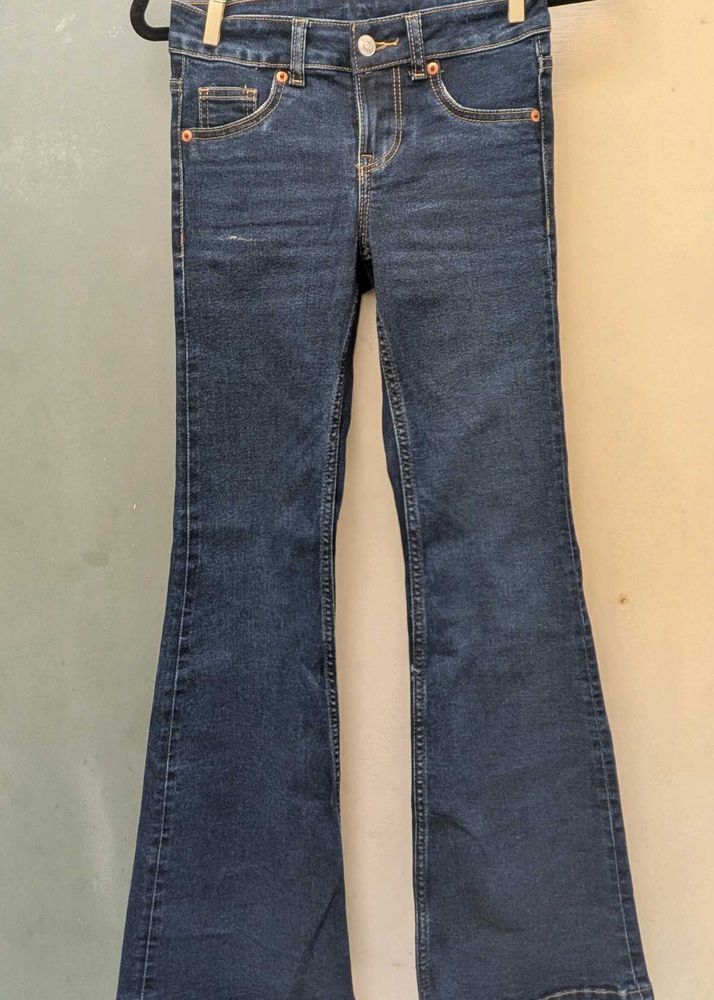 low waist Flared Dark Wash Jeans