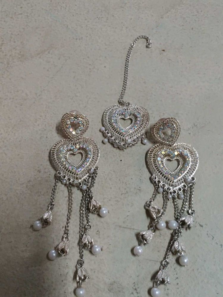 Elegant Heart Design Jewellery Set