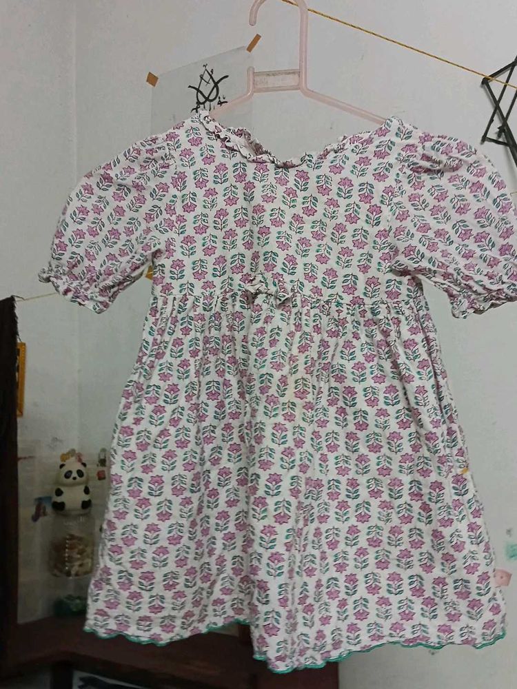 Cute Floral Print Baby Dress
