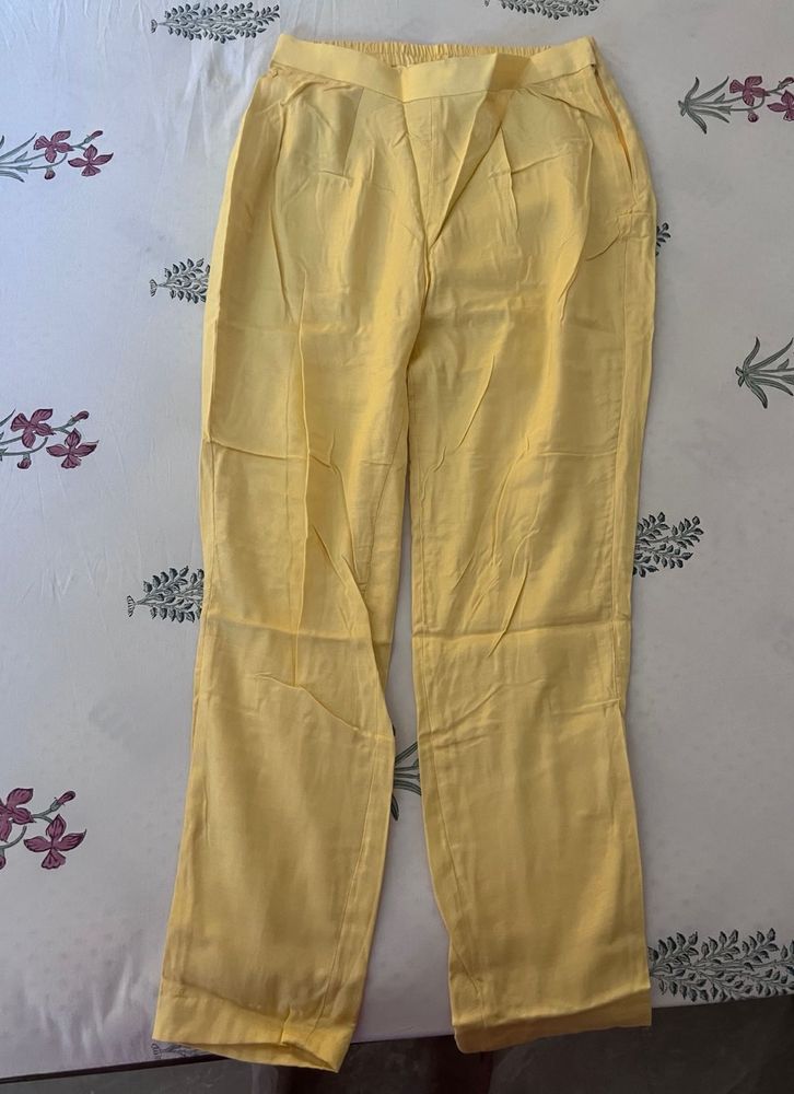 Yellow Ethnic Pants with sheen