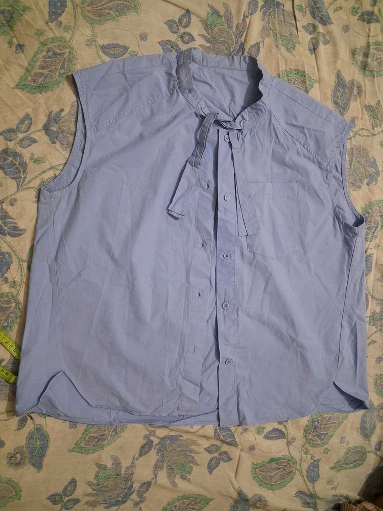 Light Blue Sleeveless Blouse