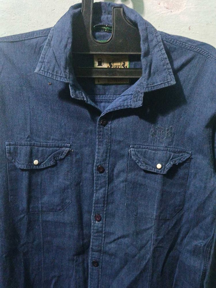 Men's Blue Denim Shirt