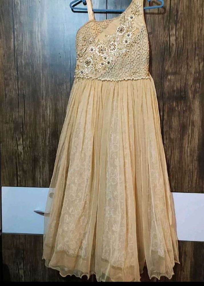 Designer Embellished One-Shoulder Gown