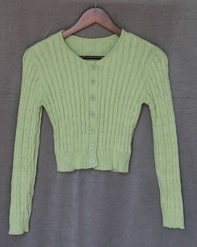 Green Knit Cardigan