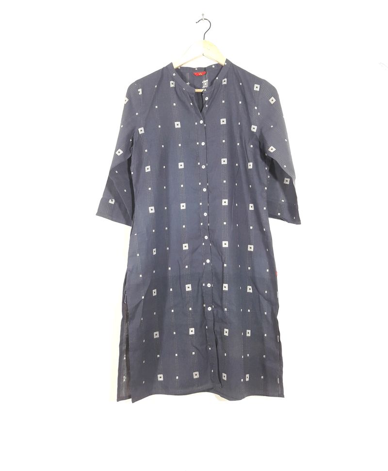 Blue Collared Kurta (Women's)