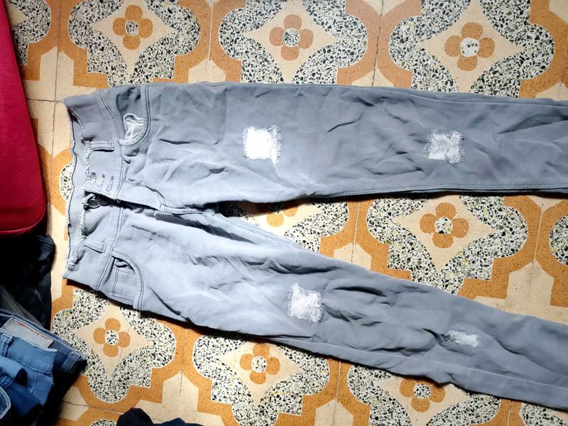 Distressed Grey Jeans
