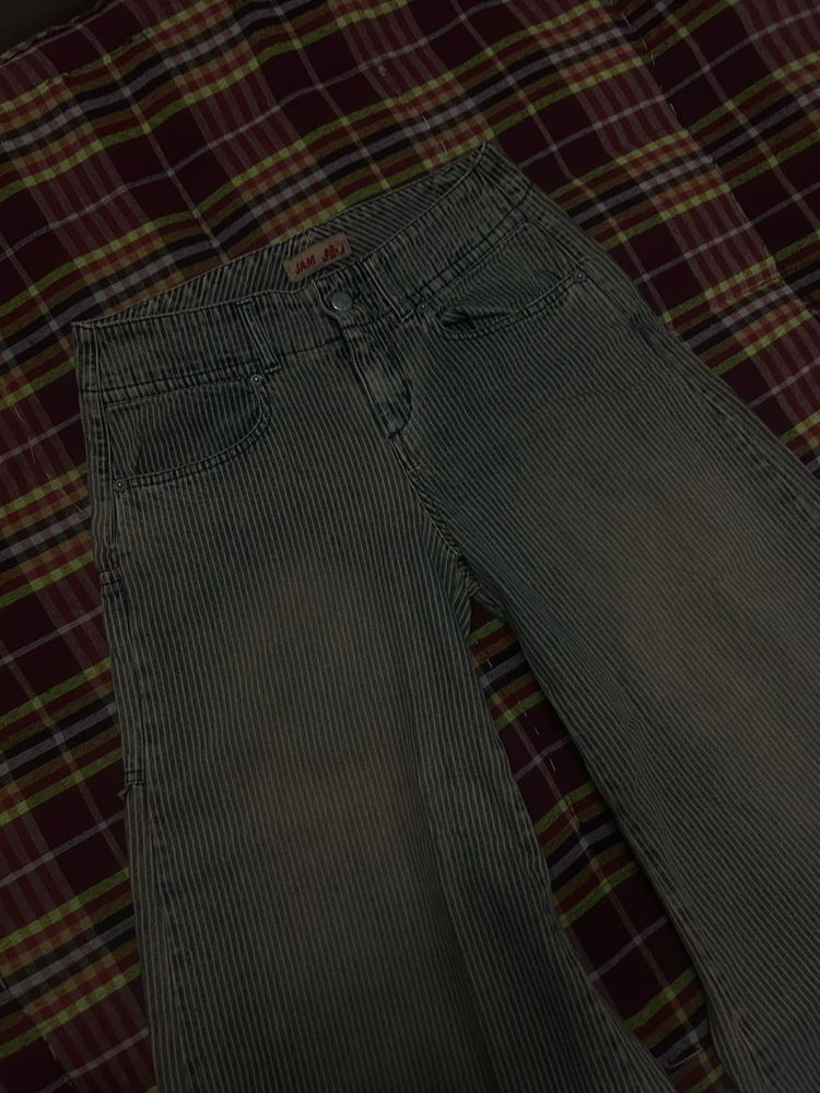 Striped Wide Leg Jeans