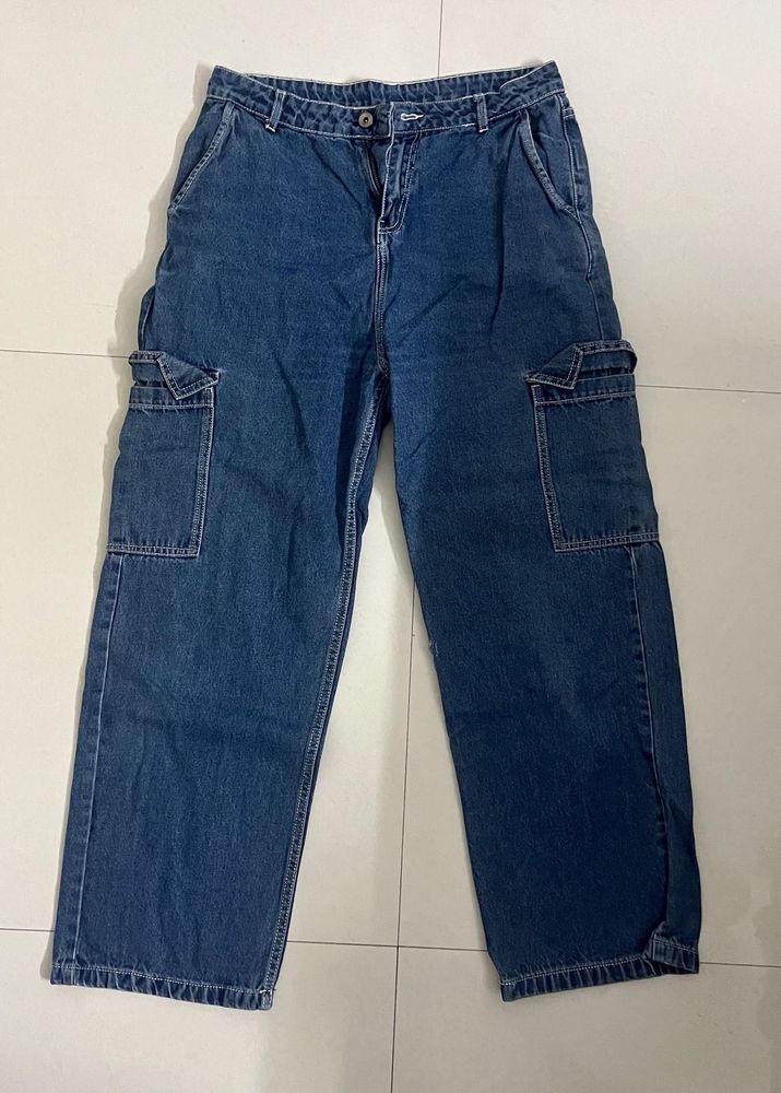 NUON Blue Denim Cargo Jeans