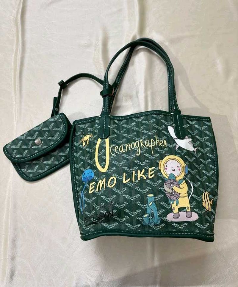 Emo Designer Tote Bag with Matching Pouch