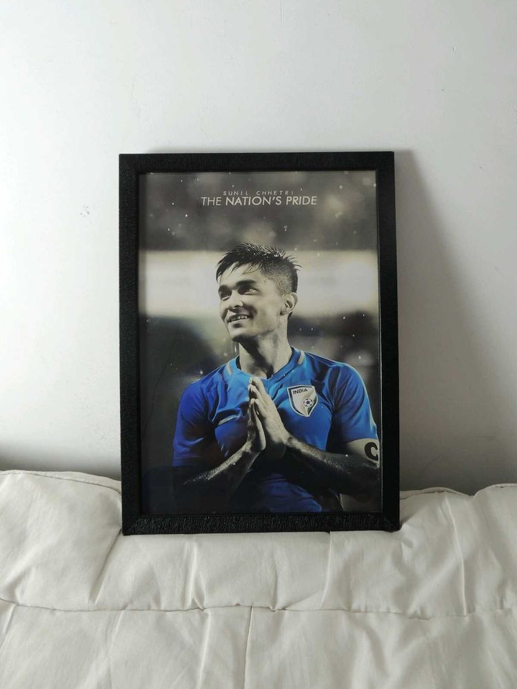 Sunil Chhetri A4 Framed Poster